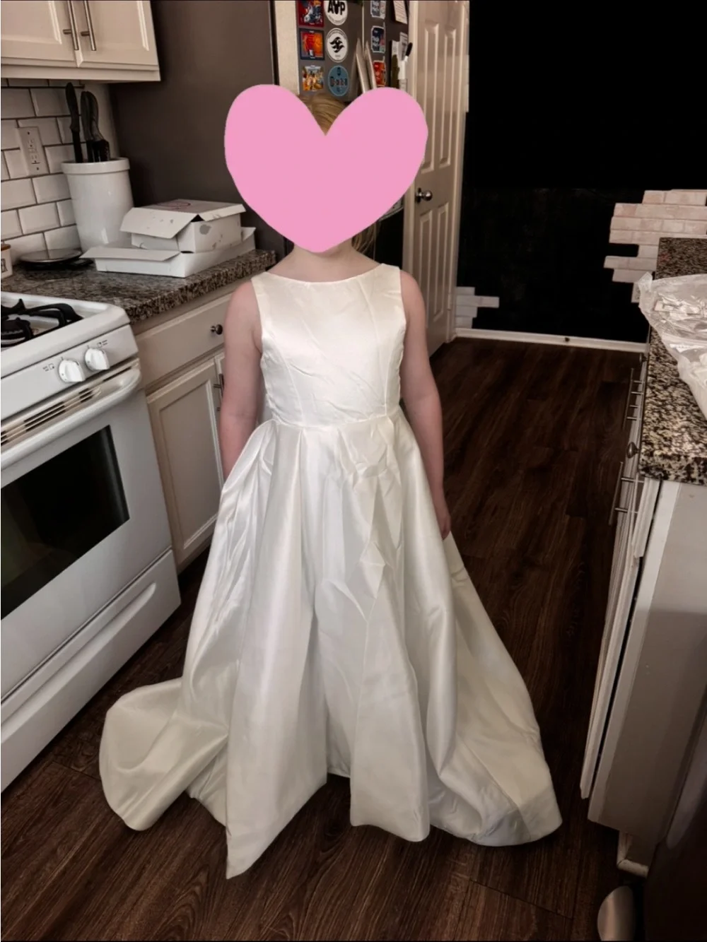 MissAcc Ivory Bow-Back Formal Dress for Girls